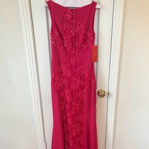 Vibrant Pink Mermaid Evening Gown
